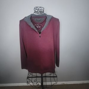 Banana Republic 3/4 Zipp burgundy shirt size xl